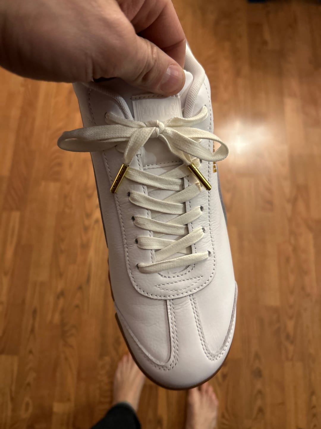 Customer photo review of Flat Waxed Cotton Shoe Laces