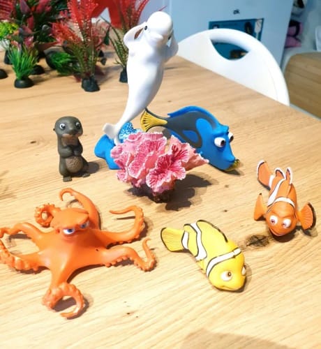 Customer photo review of 6-Pcs Disney Finding Nemo & Dory Figures – 3-11CM Mini PVC Action Model Set for Kids & Xmas Gifts