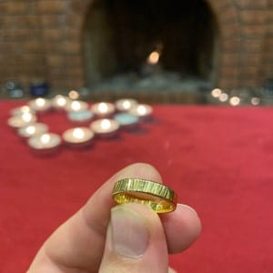 Customer photo review of Custom Fingerprint Engraved Wide Unisex Ring Band [6mm], Sterling Silver, Gold Vermeil, Personalized Memorial Christmas Gift for Loss of Family Member