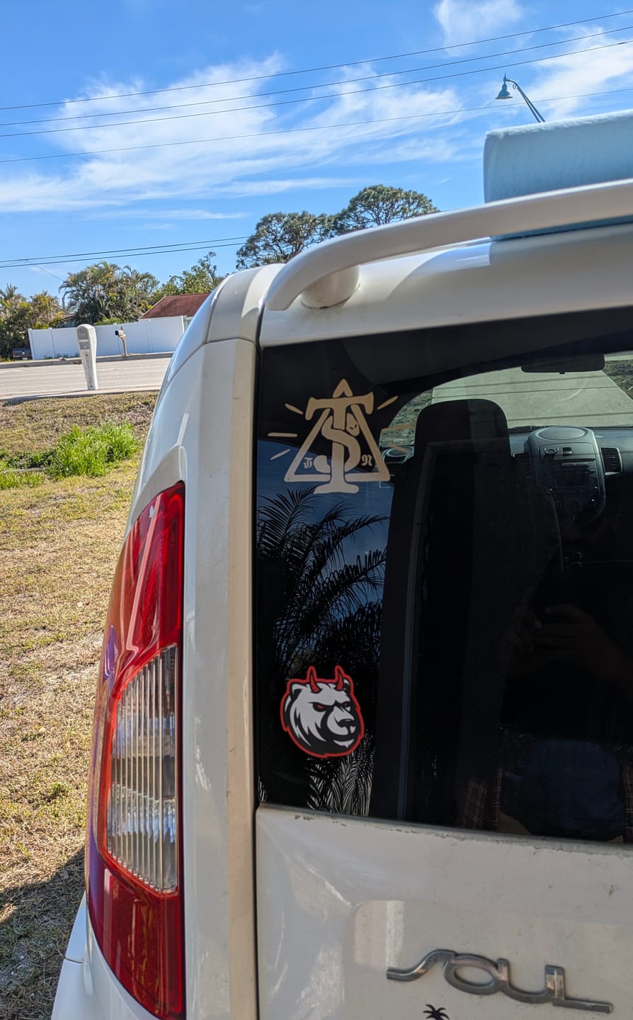 Customer photo review of Bear Evil Inc Sticker