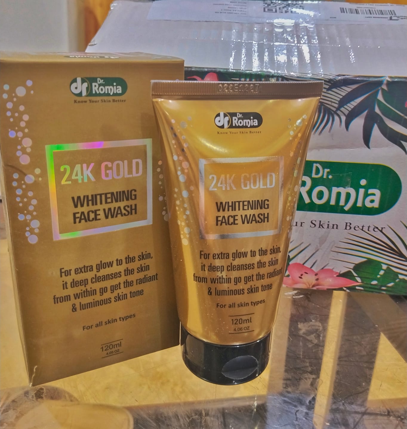 Customer photo review of 24K Gold Skin Lightening Face Wash