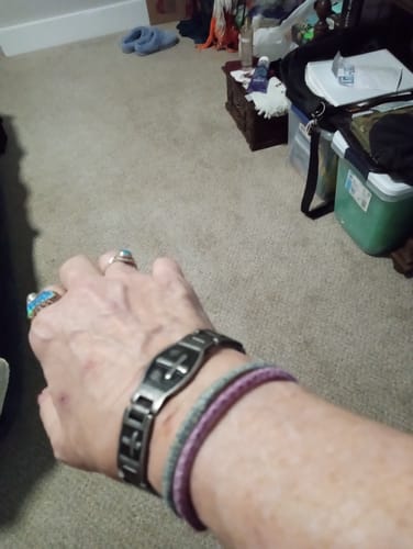 Customer photo review of 'For The Fallen' Arlington Magnetic Bracelet: Helps Pair Veterans With A Service Dog Or Shelter Dog
