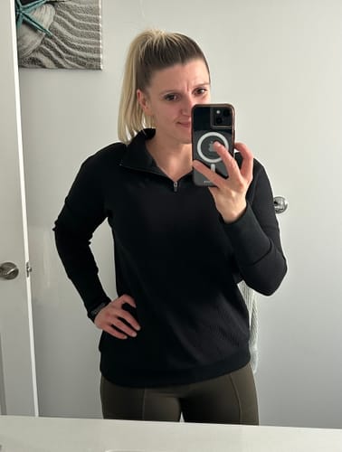 Customer photo review of Micah Waffle Quarter Zip