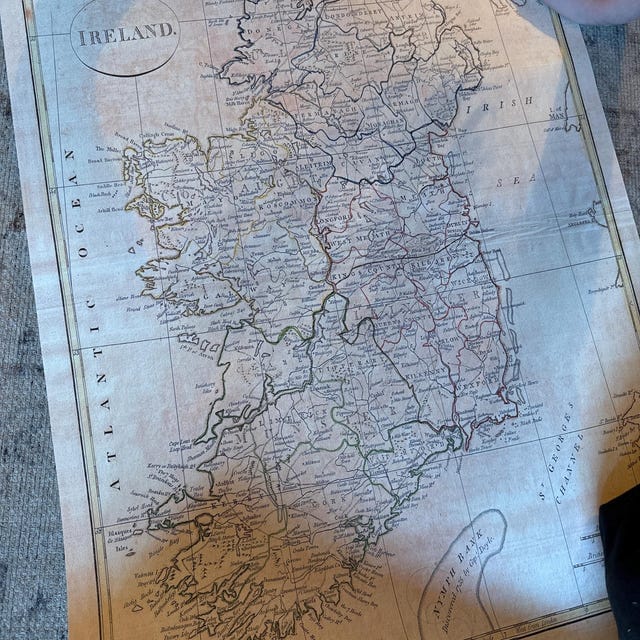 Customer photo review of Old Map of Ireland in 1872 - Rare, Attractive Colour Map by A. Fullarton & Co