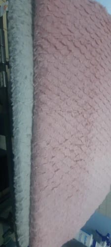 Customer photo review of Memory Foam Pet Bed With Removable Washable Faux Fur Cover Orthopedic Waterproof Dog Bed For Crate Anti-Slip Bottom Dog Bed