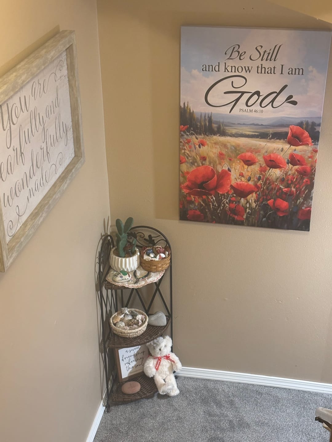 Customer photo review of Be Still And Know That I Am God Psalm 46:10, Poppy Field, Wall Art Canvas