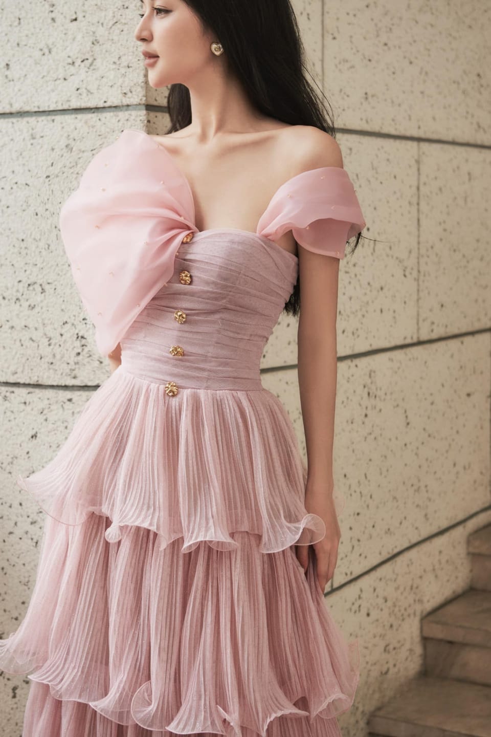 Customer photo review of ROSABELLA Layer Floor Length Dress