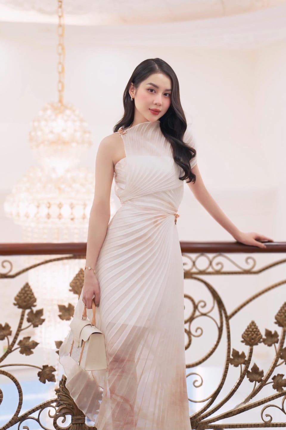 Customer photo review of ISABELLA Asymmetric Pleated Ankle Length Dress