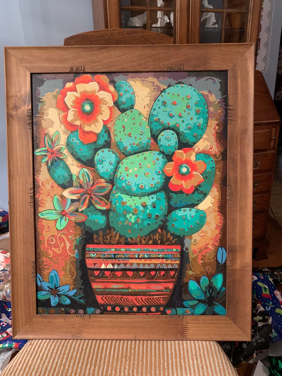 Customer photo review of Charming Cactus Paint by Numbers