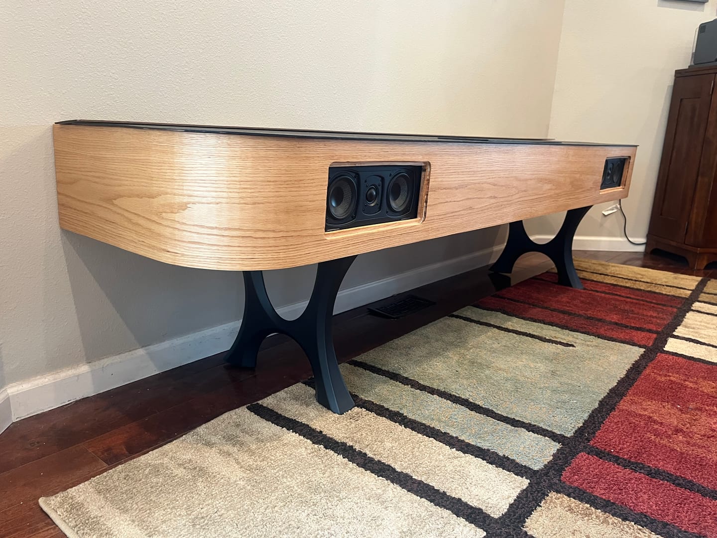 Customer photo review of Bench Legs 103B Haru 16H for Dining Live Edge Tabletop