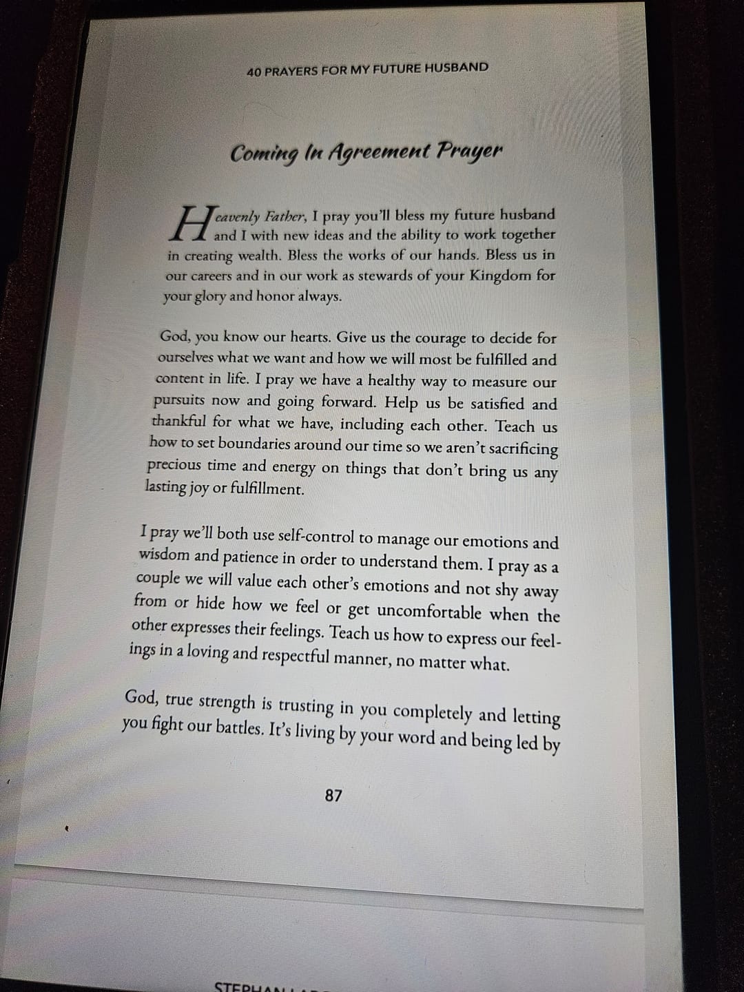 Customer photo review of 40 Prayers for My Future Husband - Ebook