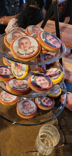 Customer photo review of 12 x 6.35 cm Round Standard Cookie Edible Icing Images