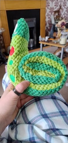 Customer photo review of Dog Puzzle Feeder Interactive Toy Indestructible Plush Sound Squeak Puppy Toys For Resistant Foldable Snail Dogs Pet Supplies