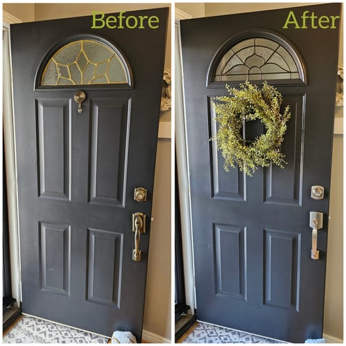 Customer photo review of Normandy Glass and Frame Kit (Fanlite 24" x 12" Frame Size)