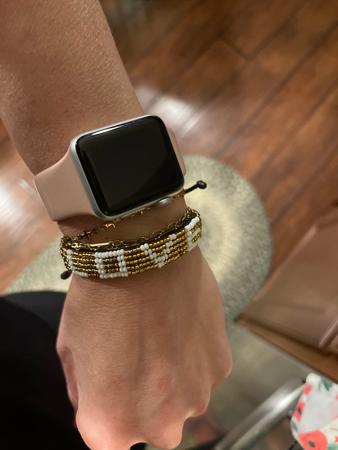 Customer photo review of LOVE Bracelet - Gold/White