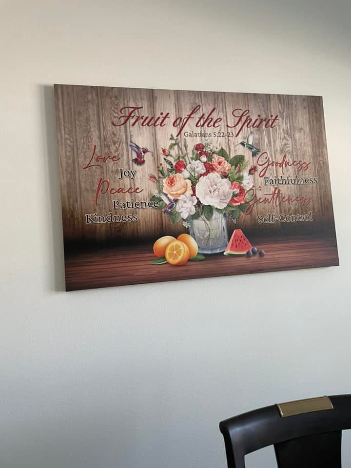 Customer photo review of Fruit of the Spirit Galatians 5:22-23 Christian Wall Art Canvas