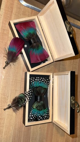 Customer photo review of The Ezra - Feather Bow Tie