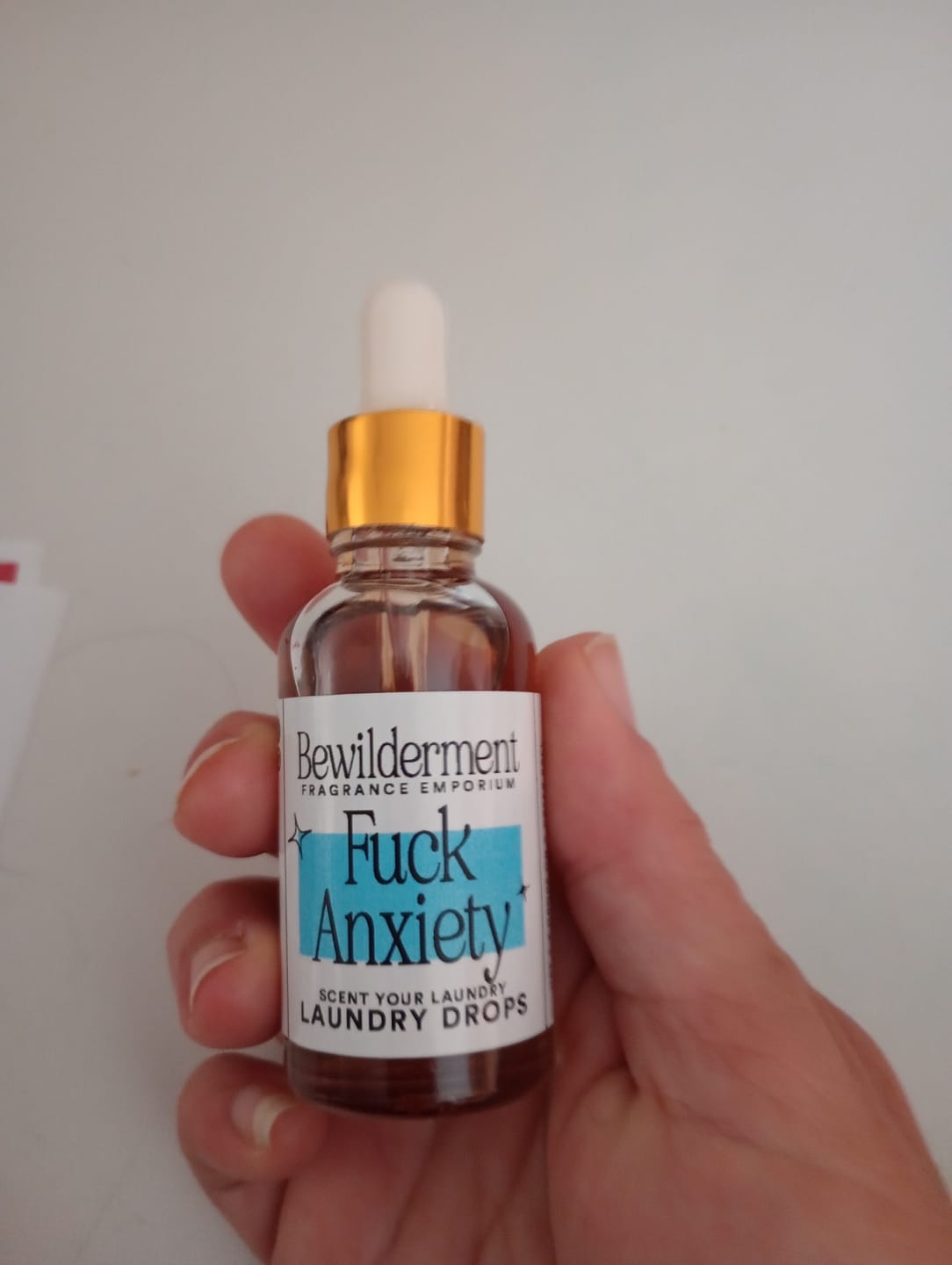 Customer photo review of Fuck Anxiety Laundry Drops
