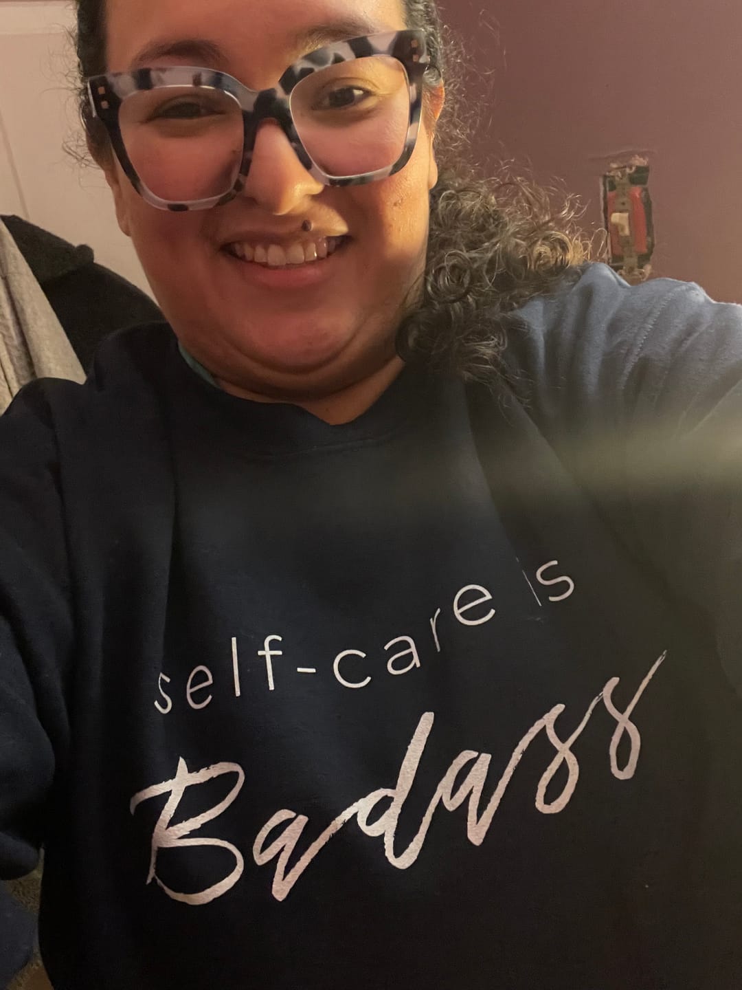 Customer photo review of Self-Care Is Badass Sweatshirt
