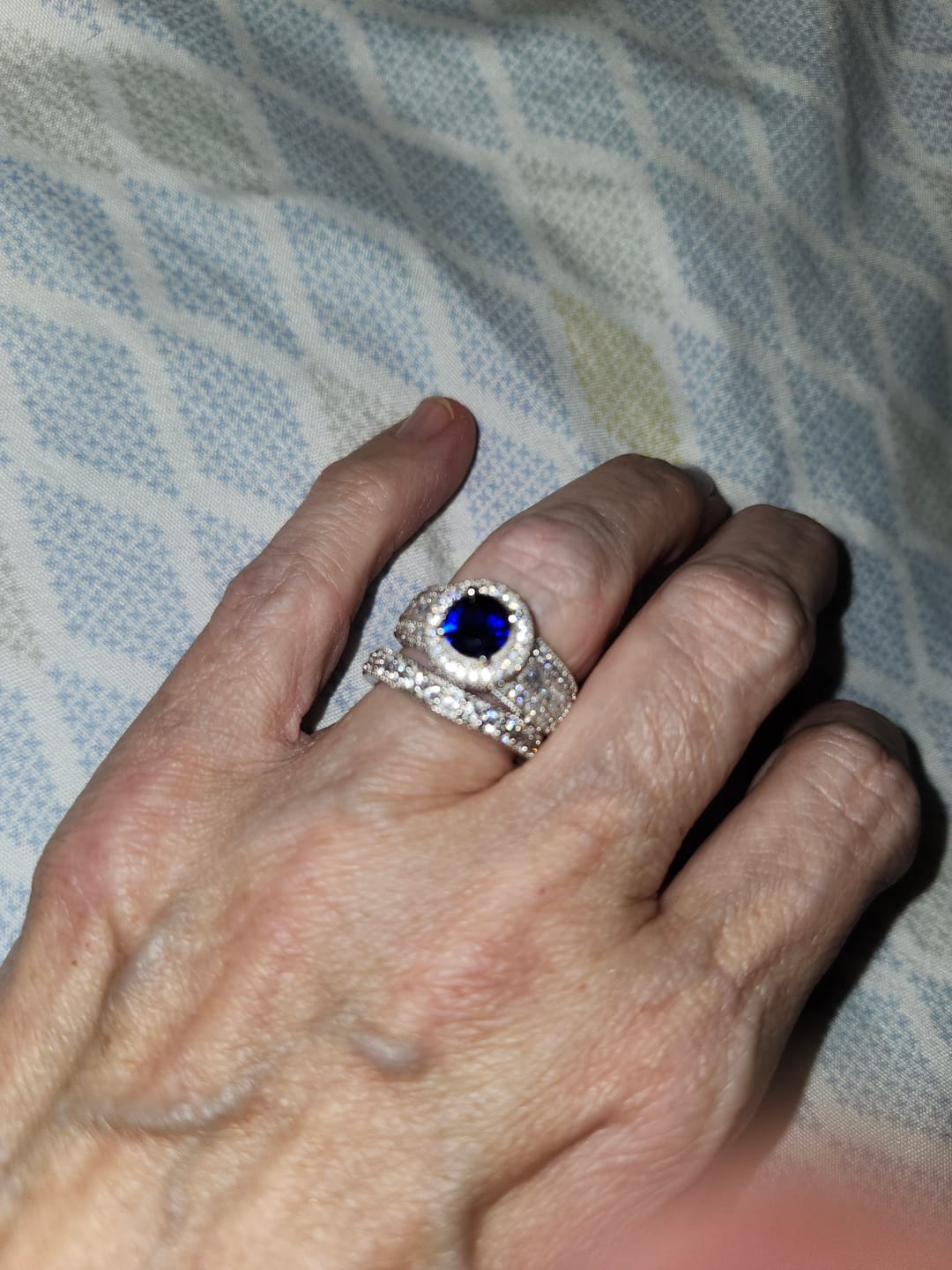 Customer photo review of Pave CZ Eternity Ring in Sterling Silver