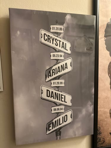 Customer photo review of DATE OF BIRTH OF CHILDREN by Cstm Canvas