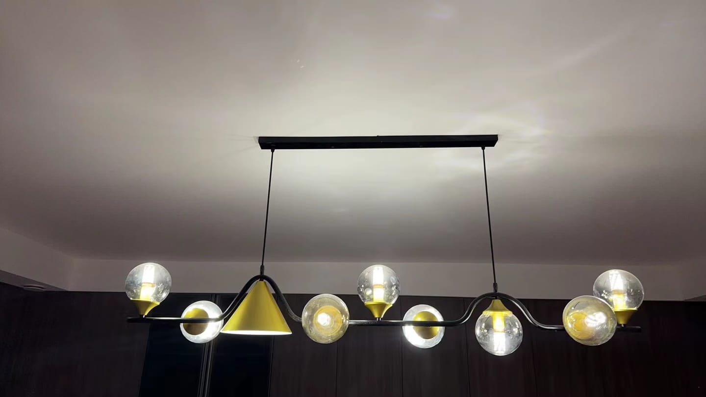 Customer photo review of WOMO Linear Glass Globe Chandelier-WM2257