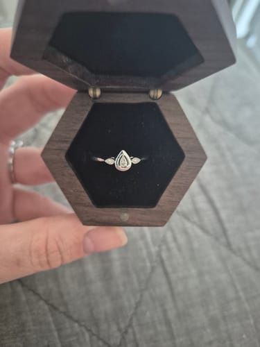 Customer photo review of I Treasure Pear Shape Diamond Claw Set Polished Ring in Sterling Silver