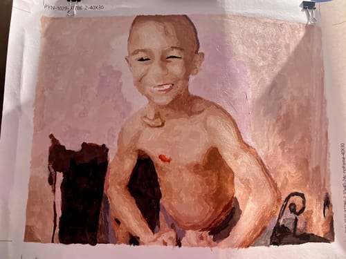 Customer photo review of Custom Paint By Numbers Kit - Upload Your Photo - Brush Set Included