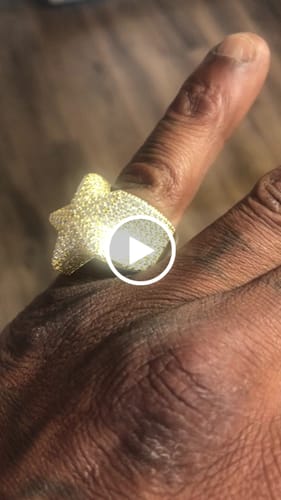 Customer video review of Star Iced Out VVS Moissanite Ring .925 Sterling Silver