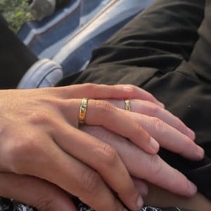 Customer photo review of Custom Fingerprint Engraved Thin Ring Band [4mm], 925 Sterling Silver, Gold Vermeil, Personalized Memorial Christmas Gift for Loss of Family Member