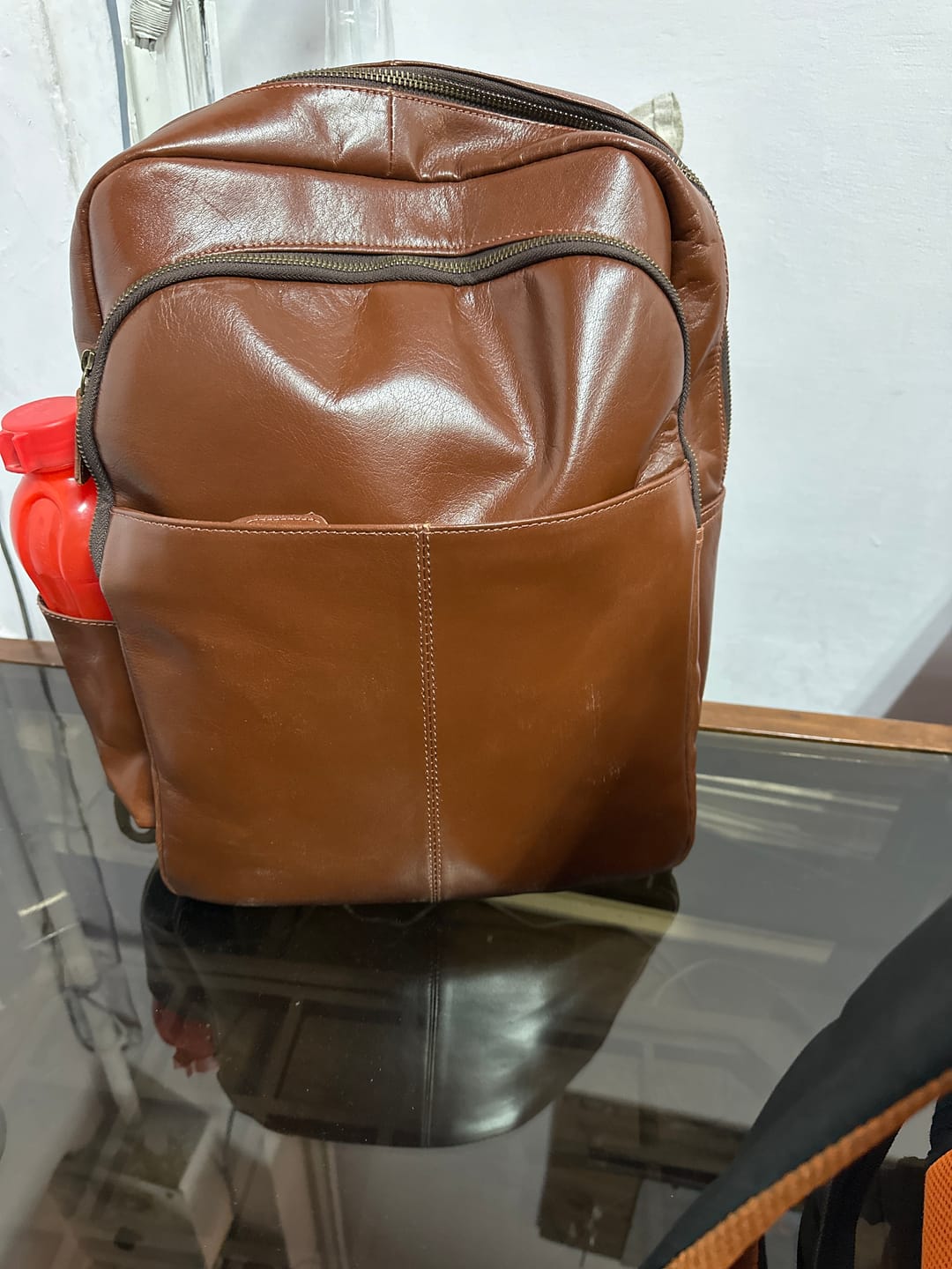 Customer photo review of Luxury Italian Leather Backpack, Tan