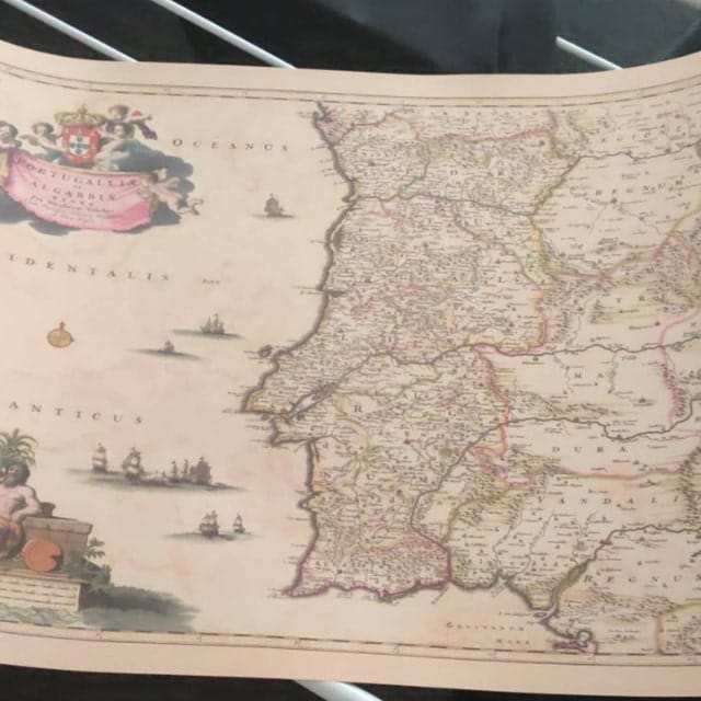Customer photo review of Old Map of the Kingdoms of Portugal & Algarve by Visscher, 1690: Lisbon, Porto, Seville, Salamanca, Serra da Estrela
