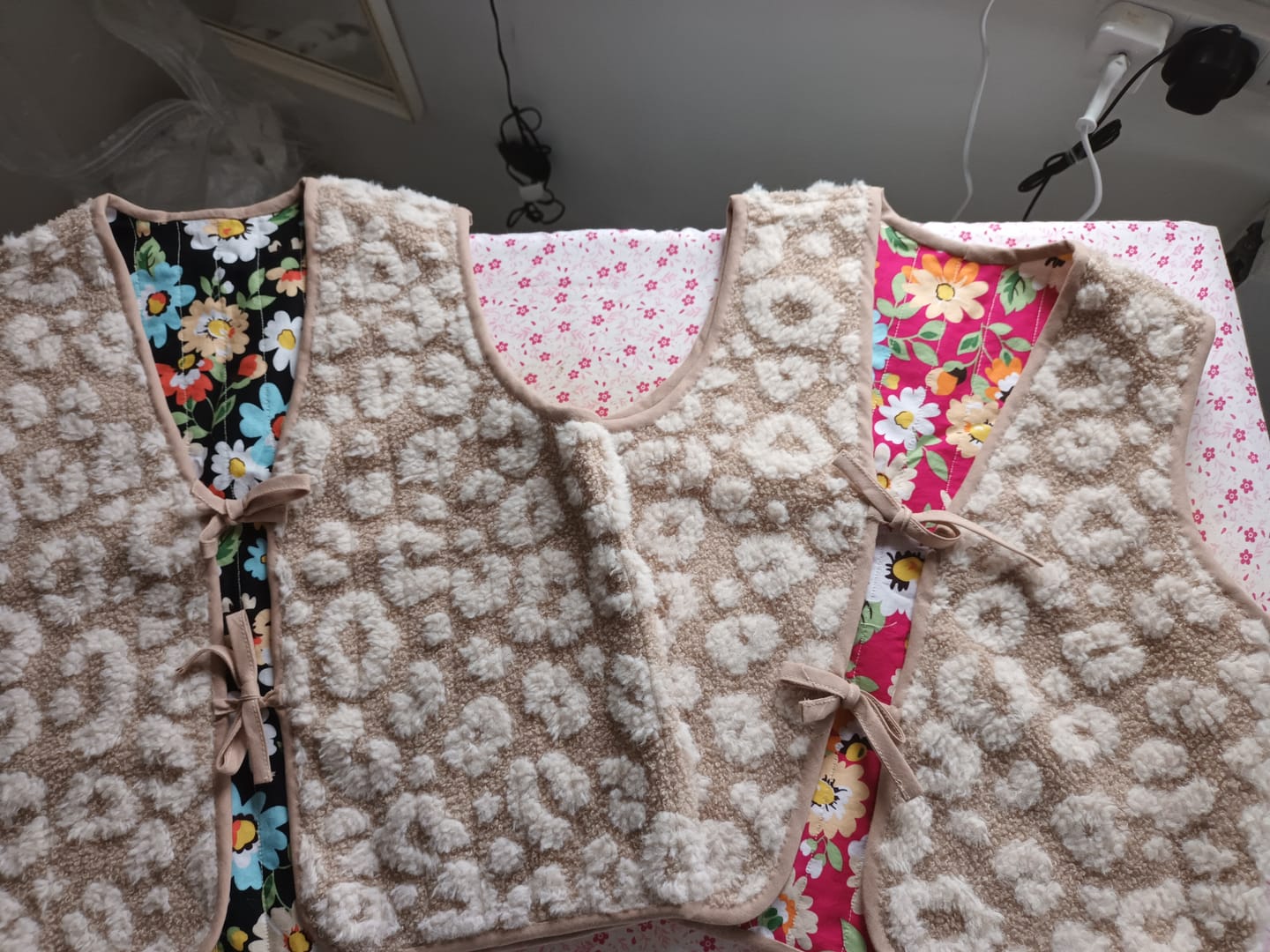 Customer photo review of Blue, Orange and White Floral Cotton Poplin Fabric