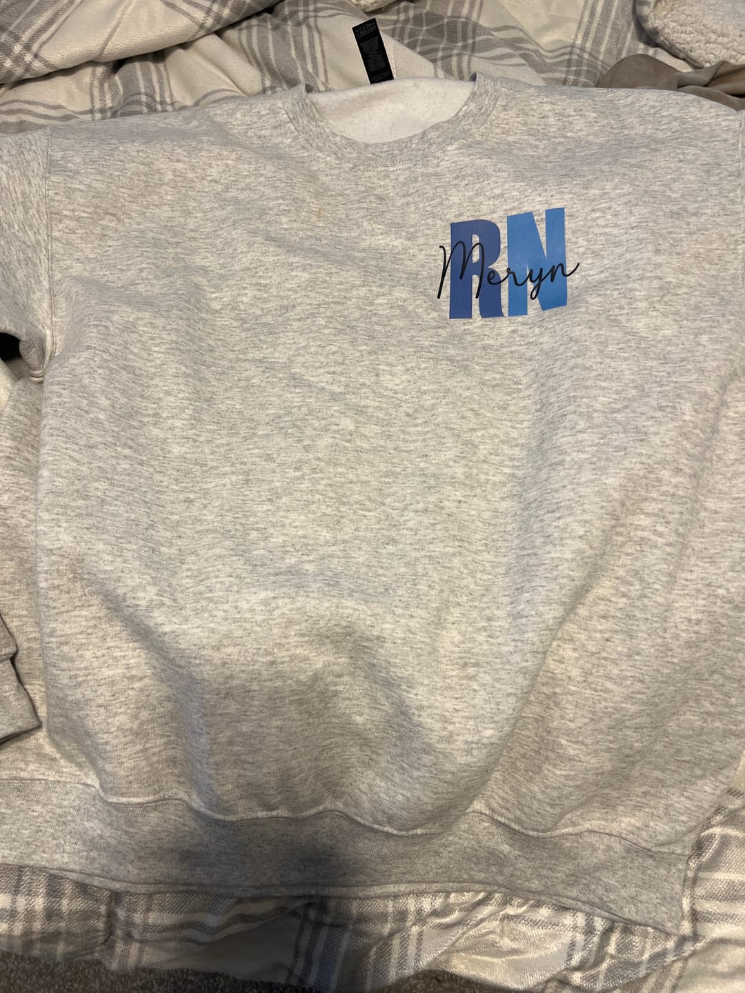 Customer photo review of Personalized Sweatshirt | Blue or Pink Certifications