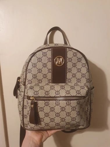 Customer photo review of Waterproof Leather Backpack Large Capacity City-Ready Daily Essential — Cream-Beige | KIMLUD
