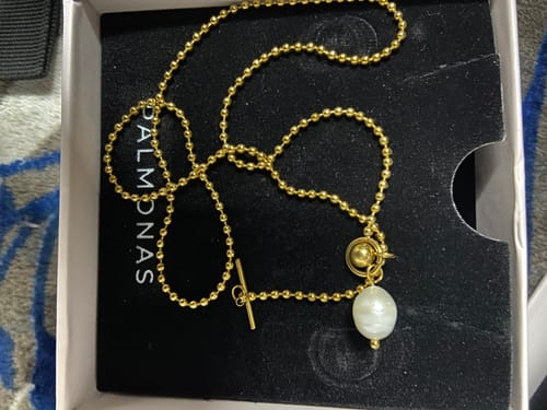 Customer photo review of Dainty Beaded Pearl Chain