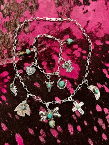 Customer photo review of Handmade Sterling Silver Charm Chain Bracelets