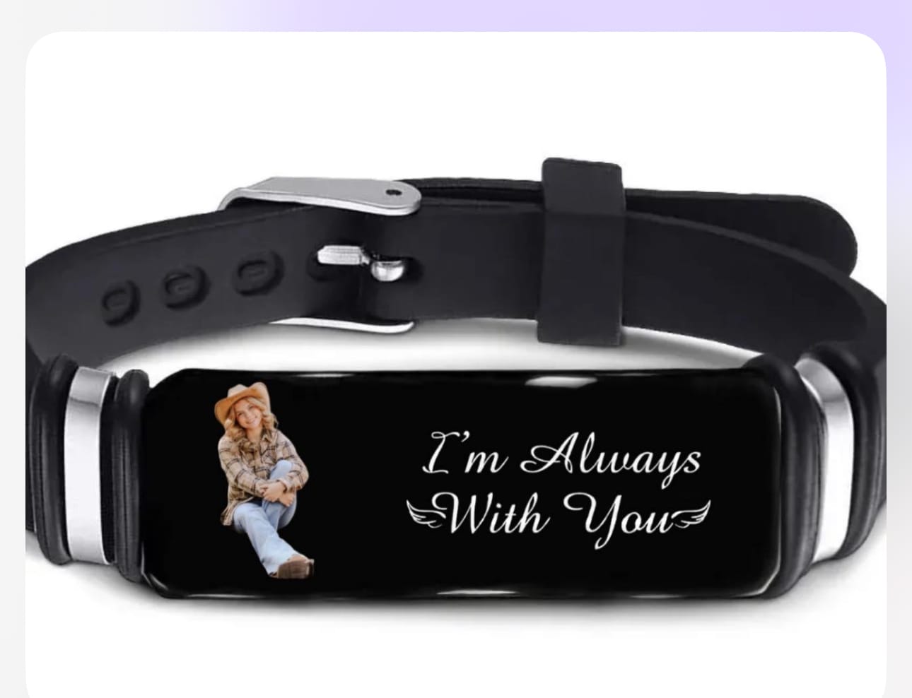 Customer photo review of Custom Photo I'm Always With You - Memorial Gift For Family, Friend - Personalized Engraved Bracelet