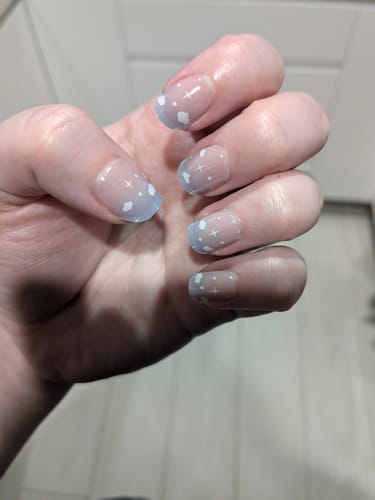Customer photo review of Cloudy Day | Super Jellies DIY Hard Semi Cured Gel Nail Wraps