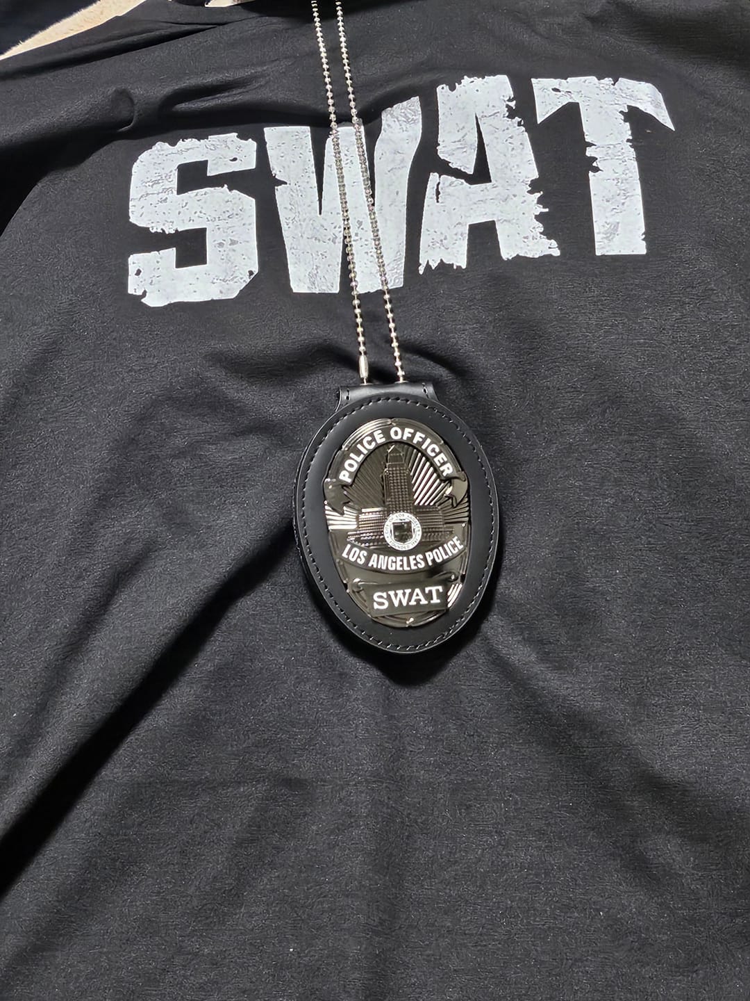 Customer photo review of LAPD Los Angeles Police SWAT Badge Solid Copper Replica Movie Props