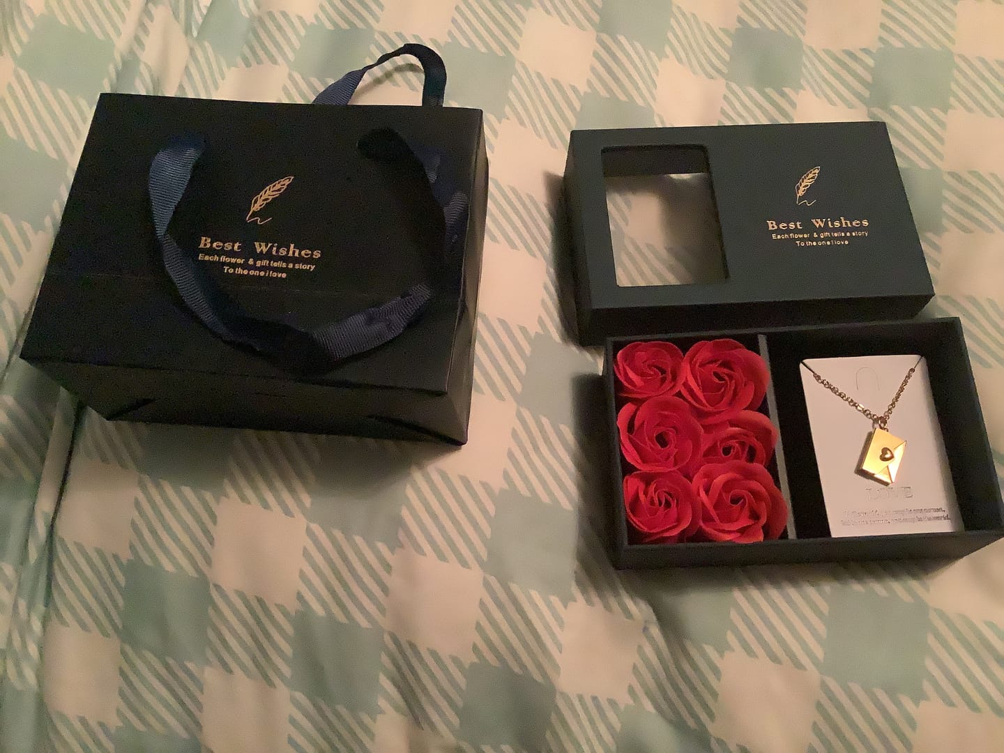 Customer photo review of Personalized Envelope Necklace