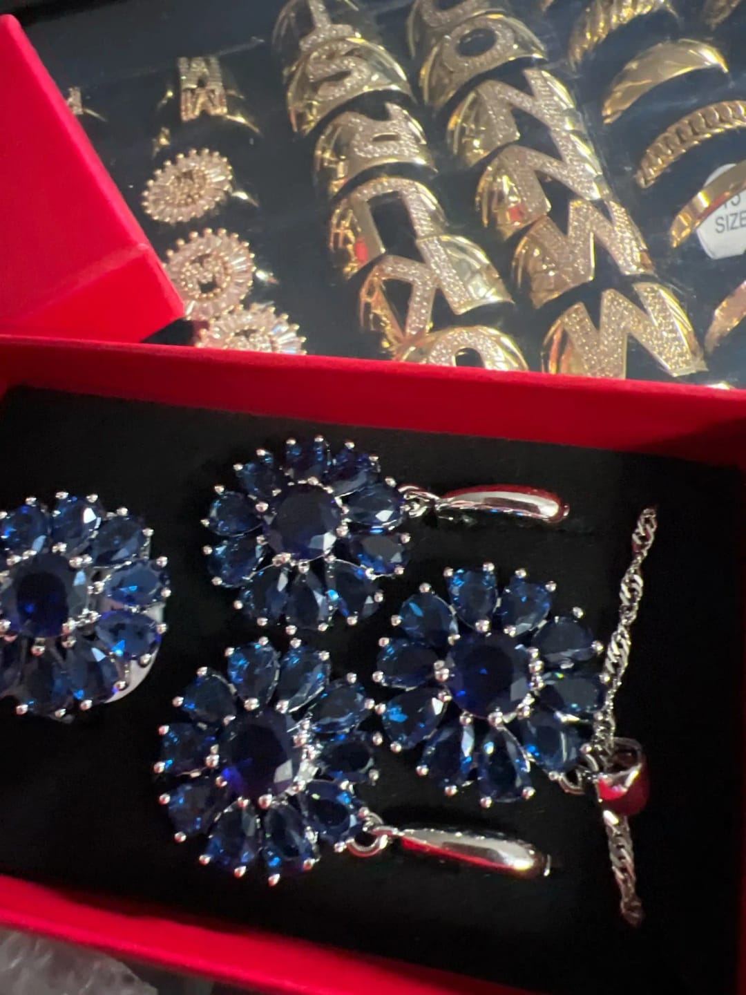 Customer photo review of Sterling Silver Jewelry Set With Blue Zircon — Blue Zircon | KIMLUD