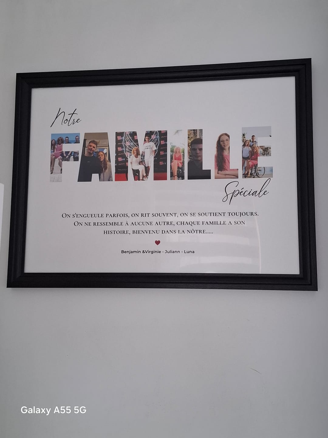 Customer photo review of Famille Lettres - Affiche personnalisée
