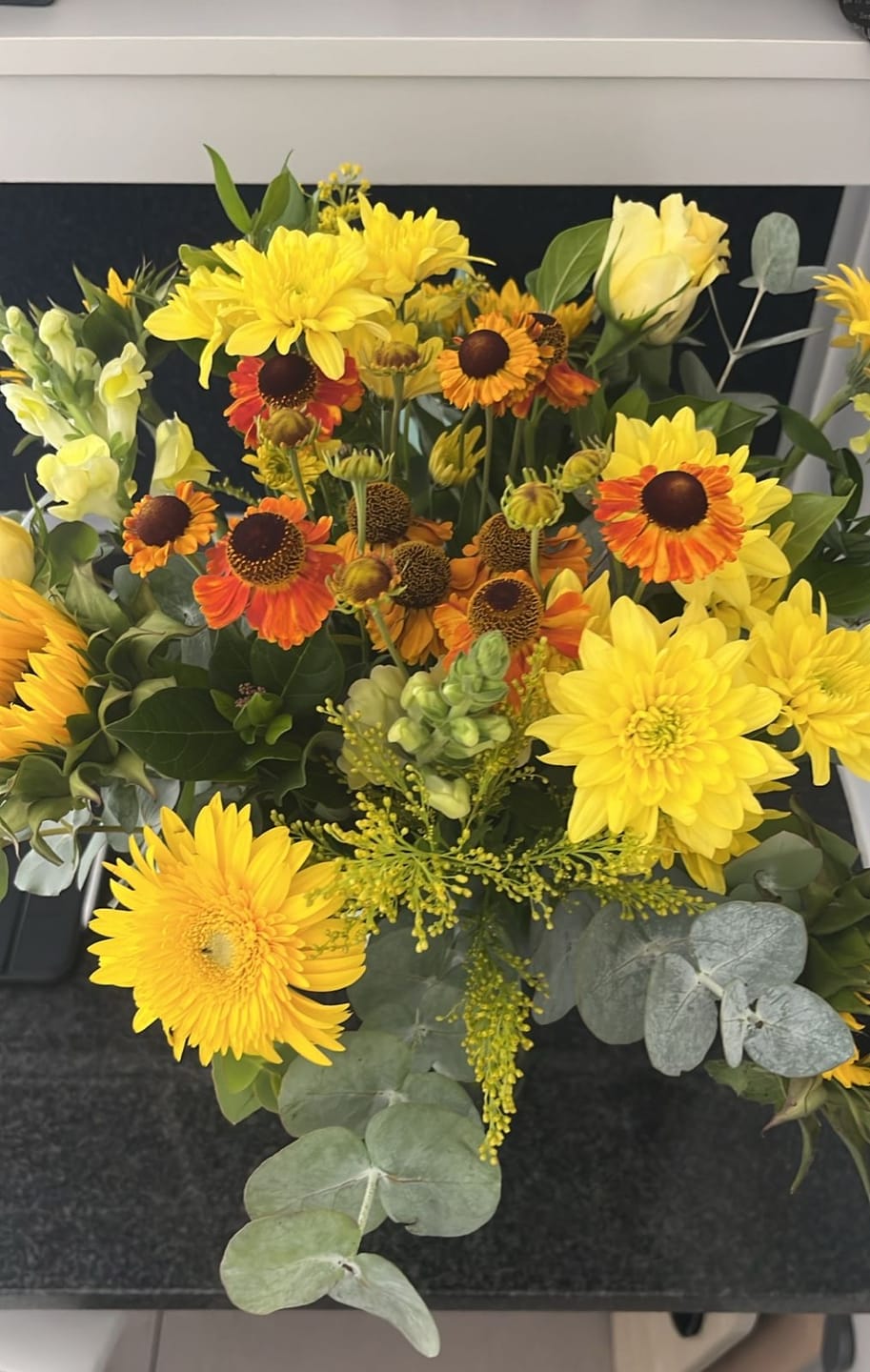 Customer photo review of Yellow Sunrise Bouquet