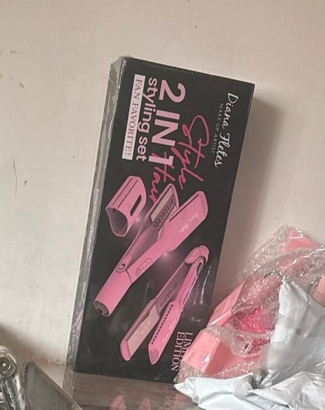 Customer photo review of Set Plancha Profesional Infrarroja + Plancha 2 En 1 Para Cabello Mojado TITANIUM GALVANIZADO