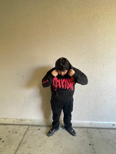 Customer photo review of Revenge Xxxtentacion Kill Hoodie Black/Red