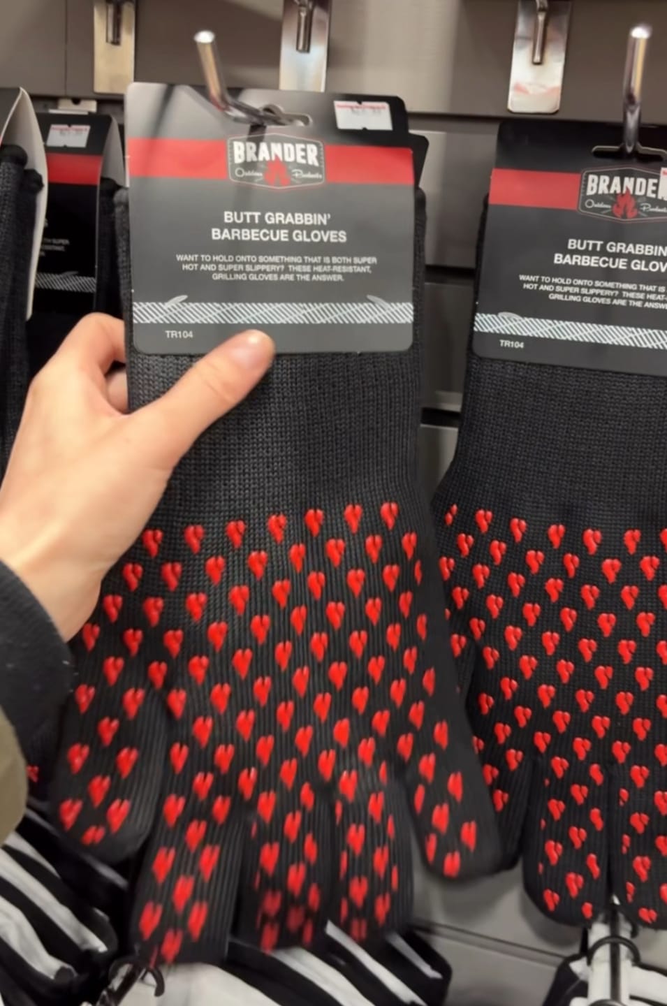 Customer photo review of Brander Butt Grabbin' Barbecue Gloves