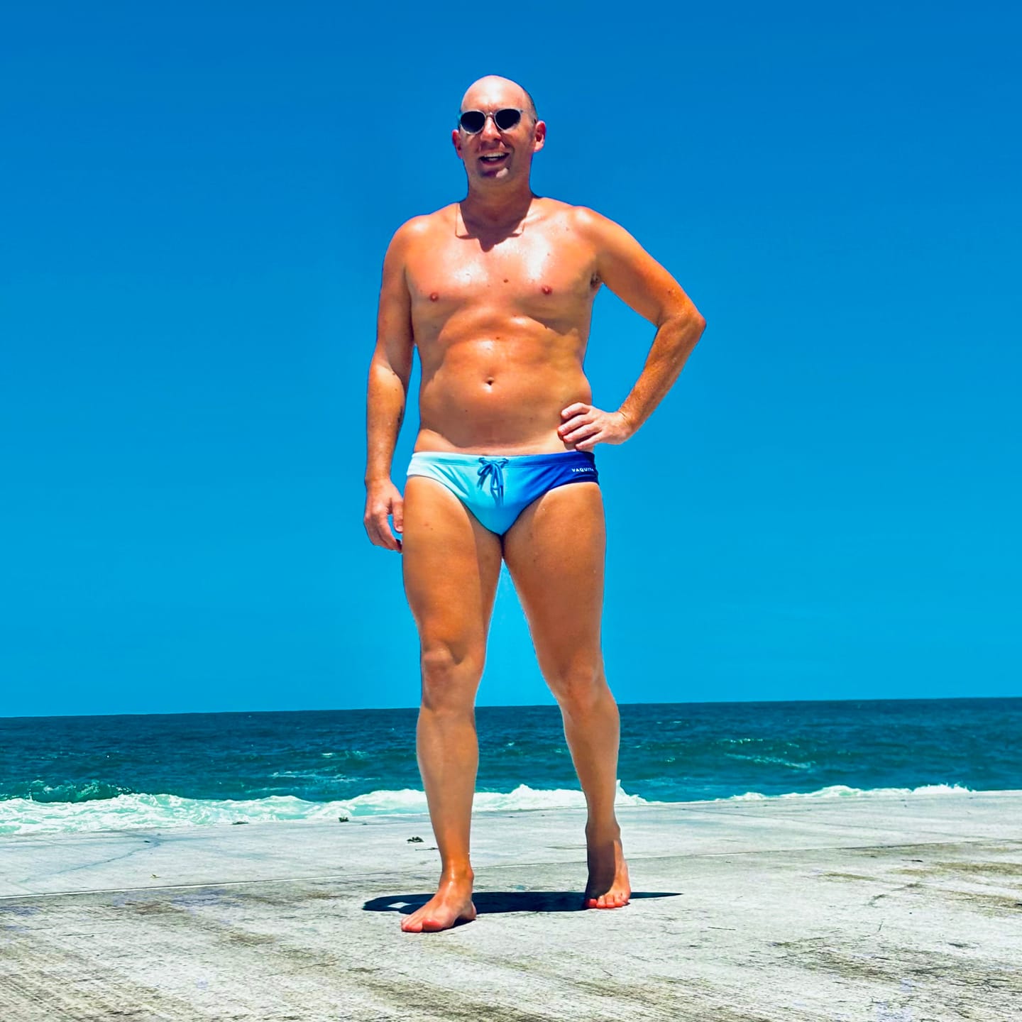 Customer photo review of Sea Mist Ombré - Enhancing Swim Brief