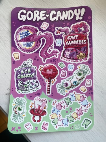 Customer photo review of Gore Candy Sticker Sheet