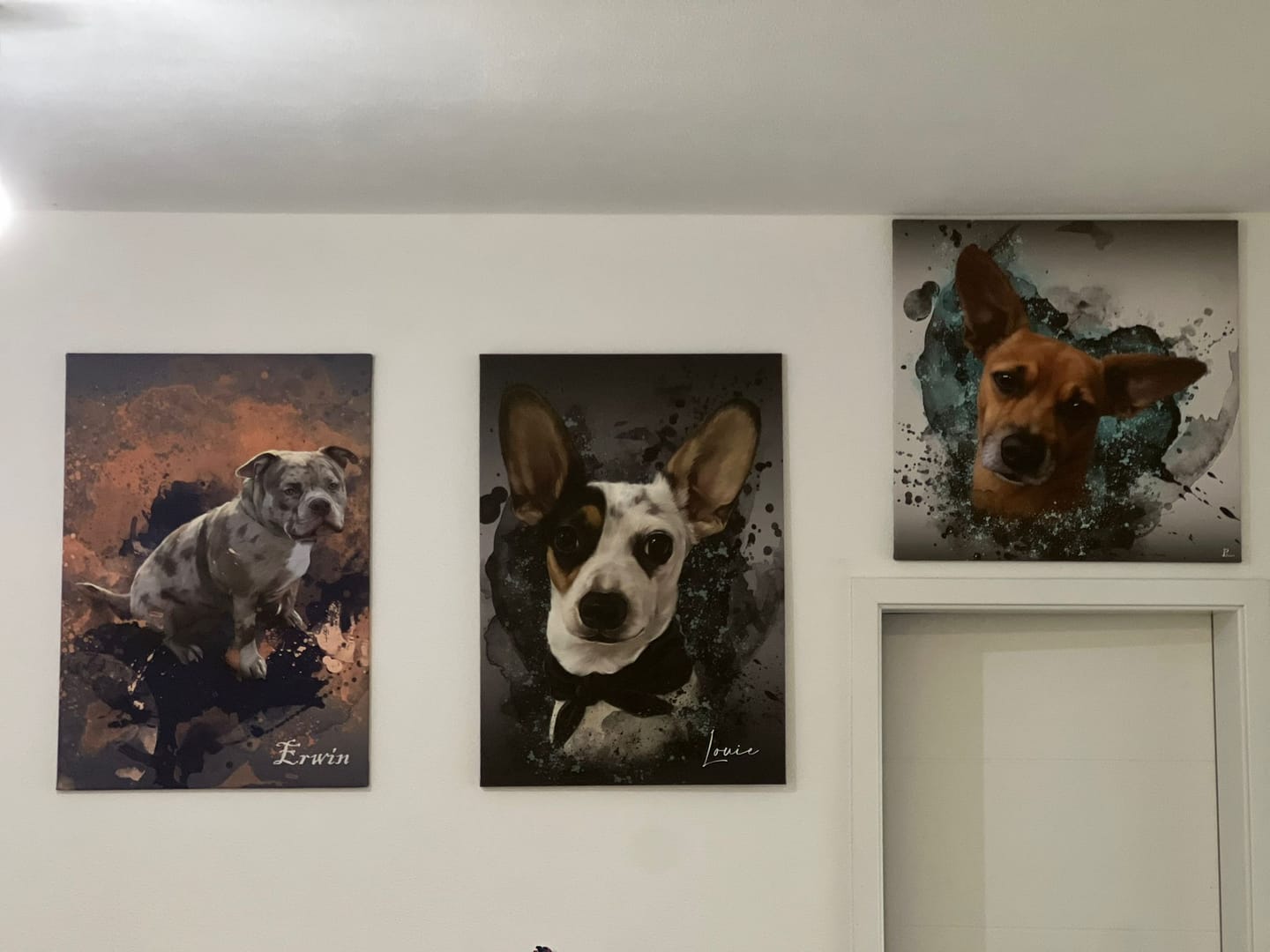 Customer photo review of Handgemaltes Haustierportrait auf Premium Leinwand im Ink Stil
